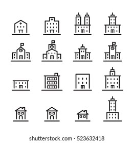 building icon set.line vector.