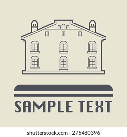 Building icon or sign, vector illustration