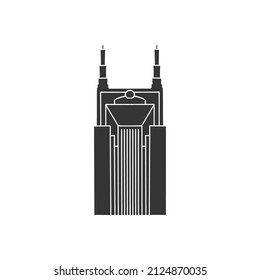 Building Icon Silhouette Illustration. Tower Architecture Vector Graphic Pictogram Symbol Clip Art. Doodle Sketch Black Sign.