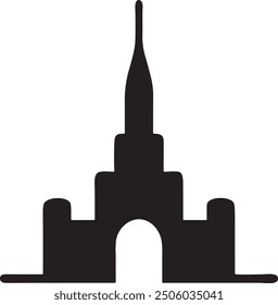 Building icon silhouette vector art illustration