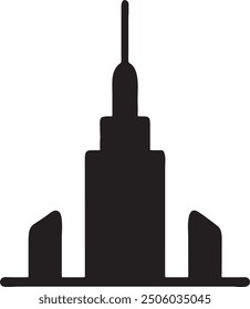 Building icon silhouette vector art illustration