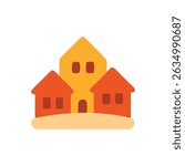 Building icon a simple cartoon depiction of a city skyline.