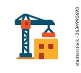 Building icon a simple cartoon depiction of a city skyline.