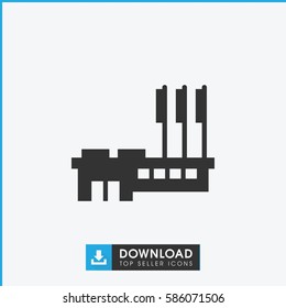 building icon. Simple filled building icon. On white background.