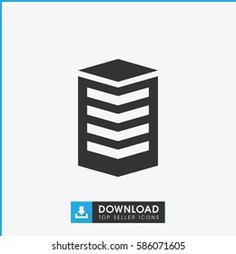 building icon. Simple filled building icon. On white background.