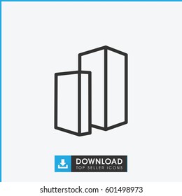 building icon. simple outline building vector icon. on white background.