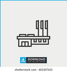 building icon. simple outline building vector icon. on white background.