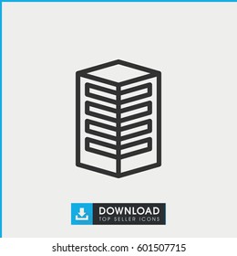 building icon. simple outline building vector icon. on white background.