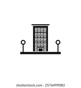 Building icon Simple thin line flat symbol