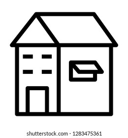 Building icon. Single high quality building related icon. Isolated building symbols in white background. Graphic icons element
