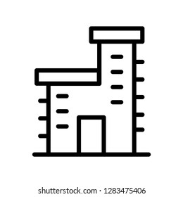 Building icon. Single high quality building related icon. Isolated building symbols in white background. Graphic icons element
