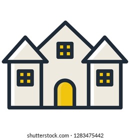 Building icon. Single high quality building related icon. Isolated building symbols in white background. Graphic icons element
