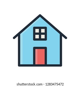 Building icon. Single high quality building related icon. Isolated building symbols in white background. Graphic icons element
