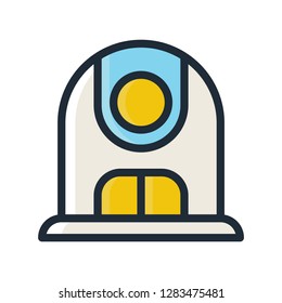 Building icon. Single high quality building related icon. Isolated building symbols in white background. Graphic icons element
