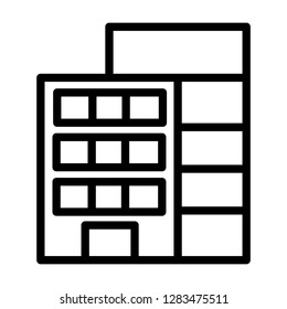 Building icon. Single high quality building related icon. Isolated building symbols in white background. Graphic icons element
