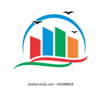building icon skyscraper cityscape architecture image vector