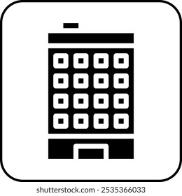 Building icon solid border black illustration
