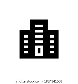 Building icon with solid style and perfect pixel icon