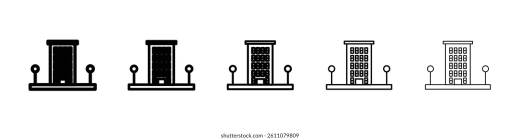 Building icon Symbol mark in Outline style