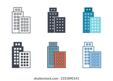 Building Icon symbol template for graphic and web design collection logo vector illustration