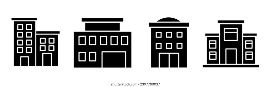 Building icon template illustration set. Stock vector.	
