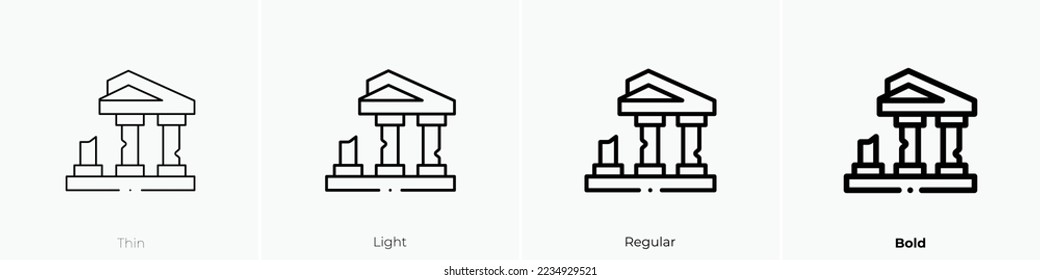 building icon. Thin, Light Regular And Bold style design isolated on white background