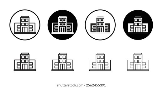 Building icon Thin line flat illustration