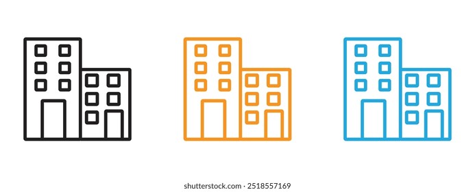 Conjunto de ilustración de línea delgada de icono de construcción
