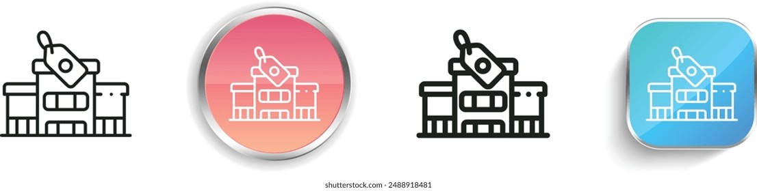 building icon. Thin Linear, Regular and Button Style Design Isolated On White Background
