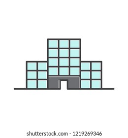 building icon in trendy flat design 