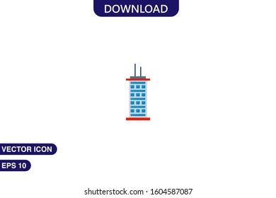 Building icon in trendy flat style isolated on white background vector illustration