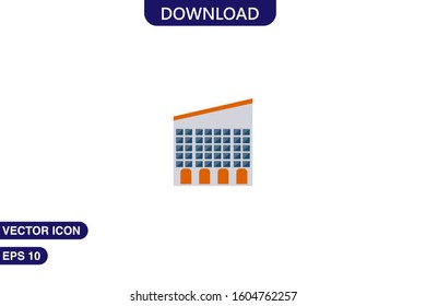 Building icon in trendy flat style isolated on white background vector illustration