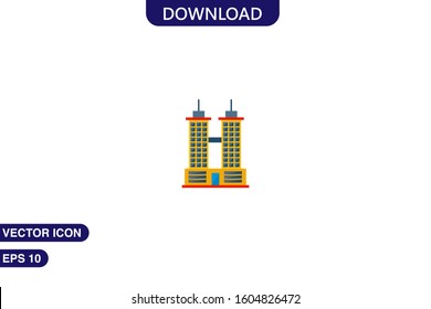 Building icon in trendy flat style isolated on white background vector illustration