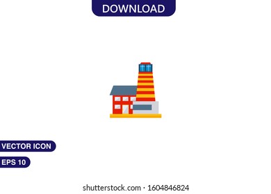 Building icon in trendy flat style isolated on white background vector illustration