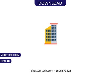  Building icon in trendy flat style isolated on white background vector illustration