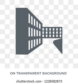 Building icon. Trendy flat vector Building icon on transparent background from Architecture and Travel collection. 