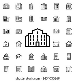 Bausymbol. Universelles Gebäude-Set für Website-Design und -Entwicklung, App-Entwicklung