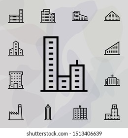Building icon. Universal set of building for website design and development, app development
