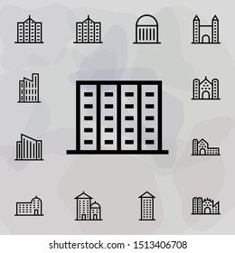Building icon. Universal set of building for website design and development, app development