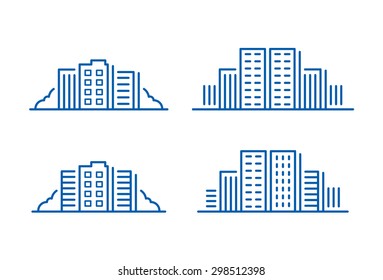 Building icon, vector