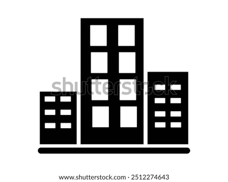 Building icon vector, apartment, skyscraper symbol. architecture logo. Office icon illustration black style.