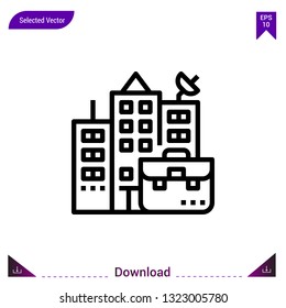 building  icon vector . Best modern, simple, isolated, application ,job-resume icons, logo, flat icon for website design or mobile applications, UI / UX design vector format