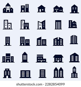 building icon vector design, a set of building icons