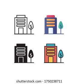 building icon vector with different style design. isolated on white background