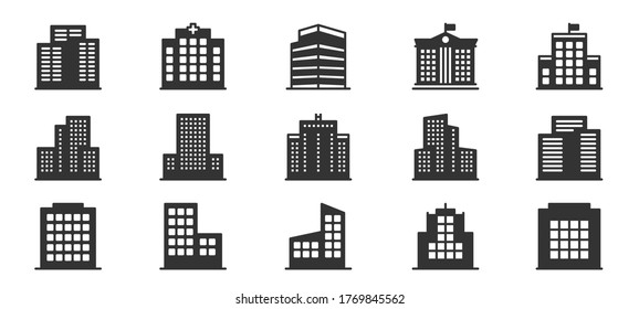 vector de icono de construcción, hospital, escuela, arquitectura