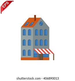 building icon, vector house icon, isolated urban city
