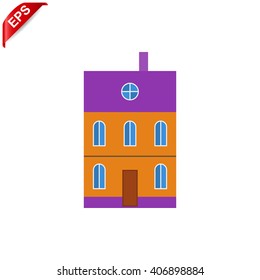 building icon, vector house icon, isolated urban city