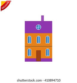 building icon, vector house icon, isolated urban city