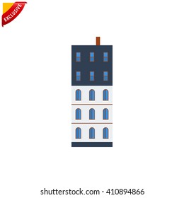 building icon, vector house icon, isolated urban city