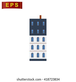 building icon, vector house icon, isolated urban city